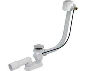 Alcadrain: Juego de desagüe y desbordamiento para bañera, automático, con función de llenado para bañeras de paredes gruesas, metal, 80 cm