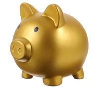 Alcancía Decorativa de Cerdo Irrompible para Niños y Monedas Dorada | Vinilo, Admite Monedas, Cambio y Billetes, para Escritorio, Cumpleaños y Año, Estilo Creativo