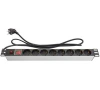 Alcasa gc-n0087 interior 8ac outlet(s) 1.8m negro, plata base múltipl