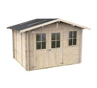 Alce Cortona Express 296x249 - Caseta de jardín de madera - Con ventanas y puerta de doble hoja