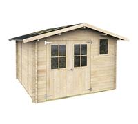 Alce Elena Express 296x296 - Caseta de jardín de madera - Con ventanas y puerta de doble hoja - 296x296x219 cm
