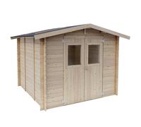 Alce Forrest 249x249 - Caseta de jardín de madera - Con ventanas y puerta de doble hoja - 249x249x204 cm