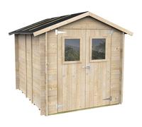 Alce Hobby 198x248 - Caseta de jardín de madera - Con ventanas y puerta de doble hoja - 198x248x215 cm