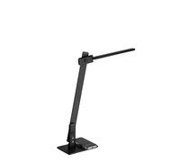 ALCO-Albert 904-11 - Lámpara de escritorio LED con función de carga, negra, 3 niveles de intensidad, carga USB e inductiva, lámpara de mesa regulable