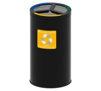 Alda Papelera de Reciclaje Redonda Blanca 3x25l - Amarillo - Azul - Verde