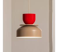 ALDEX Lámpara colgante Uto, beige/rojo, Ø 30 cm, metal