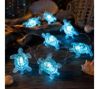 ALEGRE® Guirnalda de luces azules con forma de tortuga marina, 2 m, 20 LED, tortugas marinas, guirnalda de luces para interiores, decoración para habitación infantil para decoración del océano