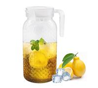Aleker Jarra de agua transparente de 1 litro, jarra de plástico con boquilla ventilada para nevera, jugo y leche