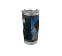 Alemán Braco Perro Van Gogh Noche Estrellada Vaso térmico de acero inoxidable de doble pared