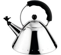 Alessi Hervidor de agua 9093 – Diseño Michael Graves – Acero inoxidable 18/10, 2 l – Negro pájaro