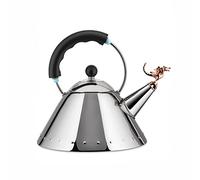 Alessi Hervidor de agua Tea-Rex 9093REX B – Acero inoxidable, asa y silbato tipo dragón – Negro