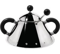 Alessi Azucarero 9097 B – acero inoxidable, color negro, con cuchara y asas
