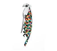 Alessi AAM32 1 Sacacorchos Profesional Multicolor de Aluminio Fundido para Vino y Cerveza, Diseño Loro