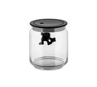 Alessi AMDR04 B - Tarro de cristal con tapa hermética y diseño de hombre colgante, color negro