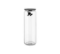 Alessi AMDR08 B - Tarro de cristal con tapa hermética y diseño de hombre colgante, color negro