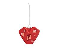 Alessi Amore al Cubo GJ02 18 - Adorno Navideño Representando un Corazón Rojo, en Vidrio Soplado a la Boca Dentro de un Molde y Decorado a Mano