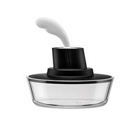 Alessi ASG13 - Recipiente pequeño con espátula, Negro/Transparente, 1 unidad