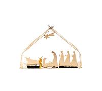 Alessi Bark Crib bm09 GD - belén de diseño en Acero Inoxidable 18/10, Dorado.