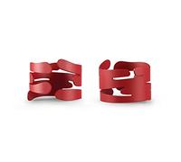 Alessi Juego de dos servilleteros Barkring BM17S2 R – Acero coloreado y resina epoxi, Rojo