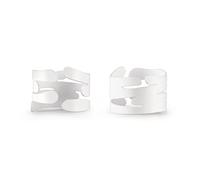 Alessi Barkring BM17S2 W - Juego de Dos Servilleteros de Diseño con Decoración de Inspiración Natural, en Color Acero con Resina Epoxi, Blanco