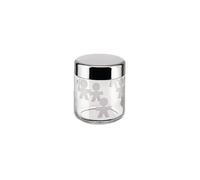 ALESSI Bote de almacenamiento de vidrio GIROTONDO 0,75L acero inoxidable plata
