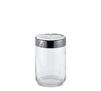Alessi – Bote hermético de vidrio – Tapa de acero con decoración en relieve