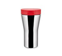 Alessi Mug de viaje GIA24 R — Doble pared, acero inoxidable 18/10 y resina termoplástica, rojo