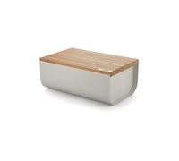 ALESSI Caja de pan Mattina 34x21cm Gris cálido/Bambú gris claro