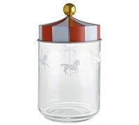 Alessi Bote Circus – Tarro hermético de vidrio serigrafiado con tapa de hojalata, 19 cm (100 cl)
