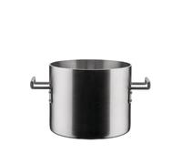 Alessi Convivio DC100/20 -Olla Trilamina de Design, Apta para Inducción, en Acero Inoxidable y PVD con Fondo de Acero Magnético, 20 cm, Satinado