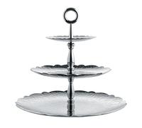 Alessi Frutero Dressed for X-mas triple brillante con decoración en relieve, acero plateado