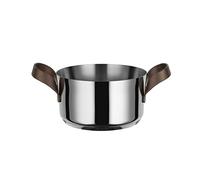Alessi Edo PU101/16 - Cacerola con dos mangos en acero inoxidable 18/10, mangos en acero inoxidable 18/10 con revestimiento en PVD, marrón