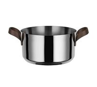 Alessi Edo PU101/20 - Cacerola de diseño con dos mangos en acero inoxidable 18/10, mangos en acero inoxidable 18/10 con revestimiento en PVD, marrón