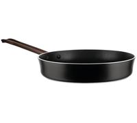 Alessi Sartén Edo 24 cm – Aluminio, revestimiento antiadherente, mango de acero inoxidable PVD, marrón