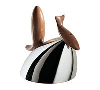 Alessi 'Frank Gehry' Pito - Tetera de Agua de 1.9 Cuartos de galón, Mango de Madera con Acero Inoxidable