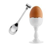 Alessi Huevera y Cuchara de Vestido Black Parent Blanco