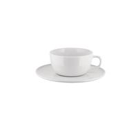 Alessi Itsumo NF07/87S - Set de una Tacita de Café Filtrado de Diseño, con Platillo, Uso Diario, Estética Minimalista, en Porcelana Blanca, Diámetro 15 cm