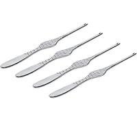 Alessi Juego de 4 Tenedores para crustáceos 18/10, Color Plata, Acero Inoxidable, Acabado Brillante, 4 Unidad FM 23/43 S4 Colombina Fish.
