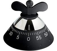 Alessi Temporizador de cocina A09 B de diseño Movimiento mecánico Resina termoplástica Negro
