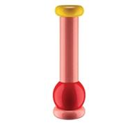 Alessi MP0210 Molinillo de Sal/Pimienta de Madera Rojo/Rosa/Amarillo, Diseñado por Ettore Sottsass
