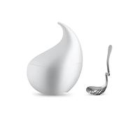 Alessi Nunziatella ESI23 Set - Recipiente de Diseño y Cucharón Perforado para Servir Mozzarella, en Resina Termoplástica, Blanco
