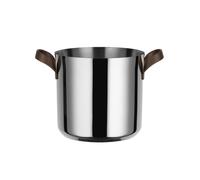 Alessi Olla alta Edo de 20 cm en acero inoxidable 18/10 con mangos marrones PVD
