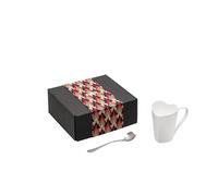Alessi Set de taza y cuchara Tea MMI24CUSET – Bone China, acero inoxidable 18/10, multicolor