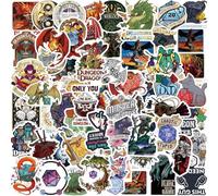 Alethron DND Pegatinas 100 Piezas Dungeons & Dragons Pegatinas Impermeables Dragones Pegatinas Casa del Dragón Pegatinas Fantasía Pegatinas para Motocicleta Bicicleta Teléfono Portátil Kindle