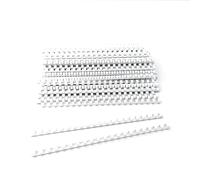 Alevar Espalda de plástico en espiral para encuadernación, 21 anillos, diámetro 10 mm, tamaño A4, capacidad de 41 a 55 hojas, color blanco, paquete de 100 unidades