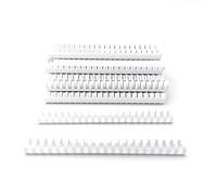 Alevar Espalda de plástico en espiral para encuadernación, 21 anillos, diámetro de 25 mm, tamaño A4, capacidad de 181 a 200 hojas, color blanco, paquete de 50 unidades