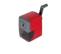 Alevar Sacapuntas de mesa con manivela de 1 orificio, con abrazadera para bloqueo en el escritorio, color rojo, paquete de 1 unidad