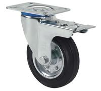 Alex Brands Rueda giratoria con freno diámetro 125 106x86 rodillo goma