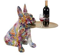 Alexandra House Living Figura Decorativa Multicolor Plástico Perro 22 x 34 x 29 cm Bandeja