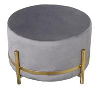 Alexandra House Living Puff Gris Terciopelo Madera 50 x 30 x 50 cm